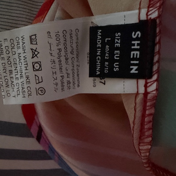 SHEIN Multicolor Swirl Maxi Dress - Blue, Red, Pink, Orange, Green - Picture 8 of 8